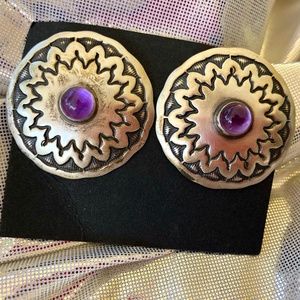 Silver and Amethyst Earrings